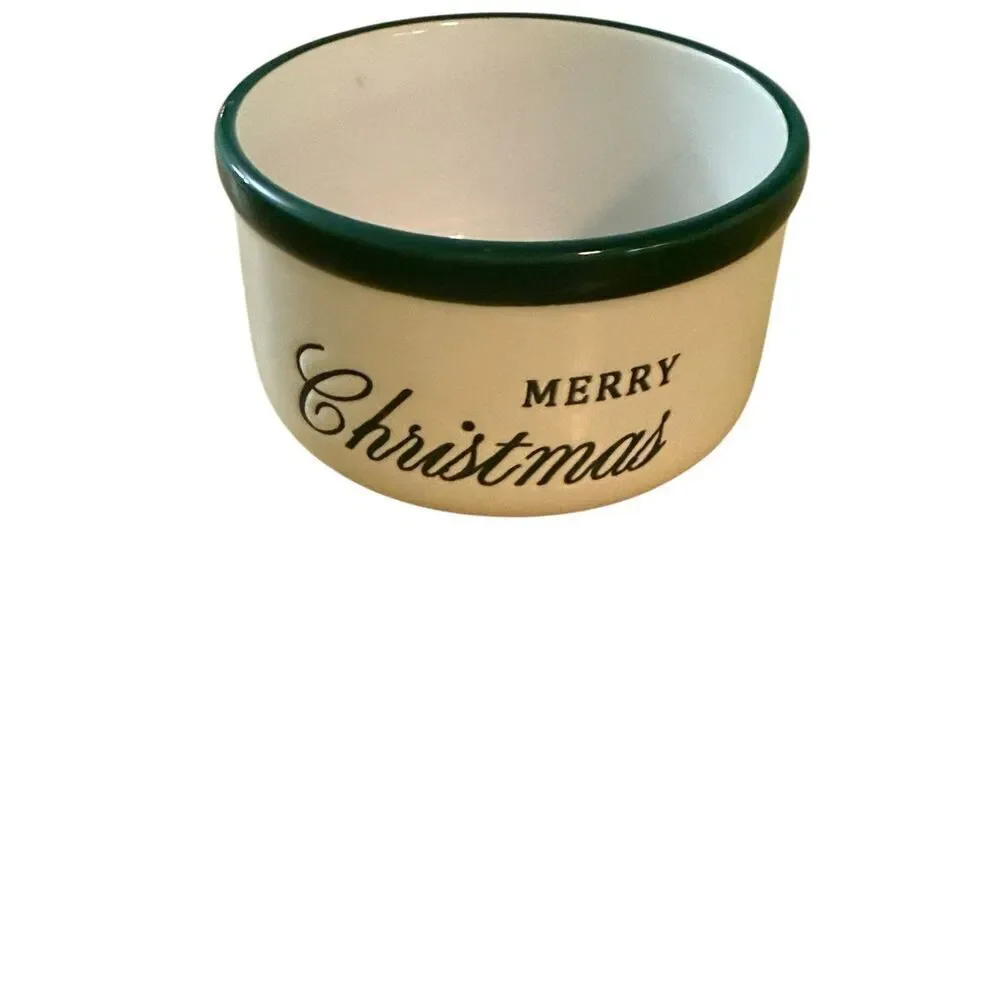 Set of 4 “Merry Christmas” Ramekin Dishes Baking Oven‎ Safe